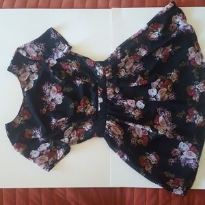 Tobi Floral Black Mini Dress